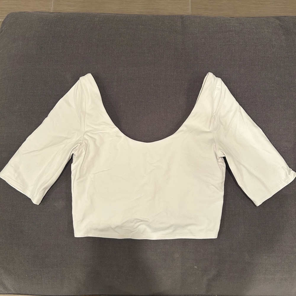 Athleta White Crop Top